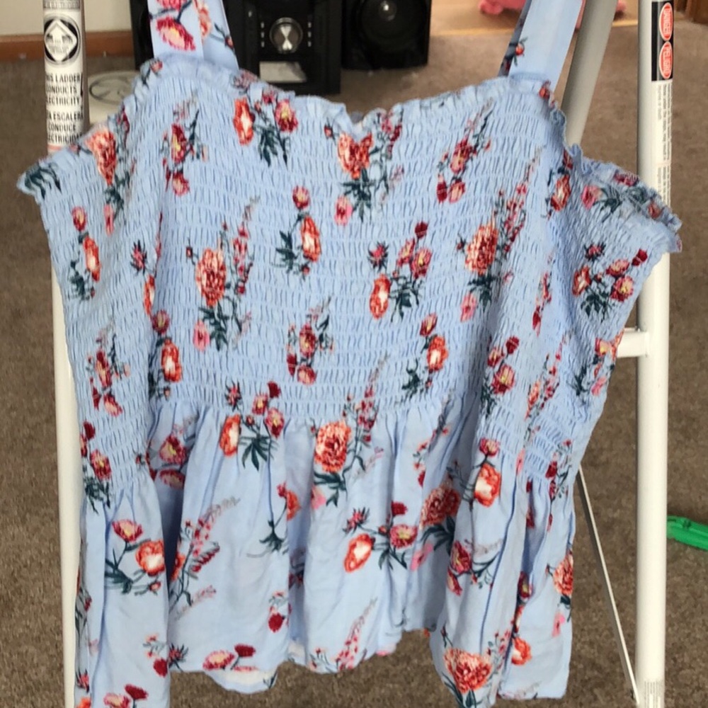 Blue floral tank